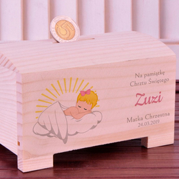 Skarbonka - Pamiątka Chrztu Świętego - Aniołek