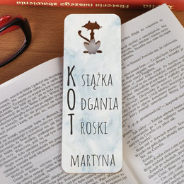 Zakładka do książki z kotem -Książka Odgania Troski
