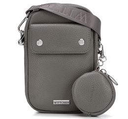 Mini torebka damska WITTCHEN 100-2Y-011-8S szary ze srebrnymi elementmi