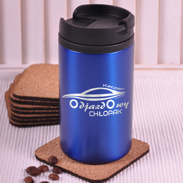 Kubek termiczny niebieski - "Odjazdowy Chłopak"