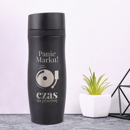Kubek termiczny czarny - czas na przerwę