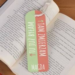 Zakładka do książki ze sznureczkiem- Tam zmierzam