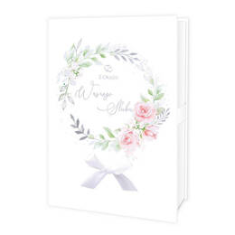 Zestaw: eleganckie pudełko prezentowe z pamiatką i kopertą z okazji Ślubu-Kwiaty