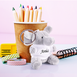 Pluszowy brelok Słonik z nadrukowanym imieniem