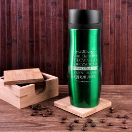 Kubek termiczny zielony - cudowny nauczyciel