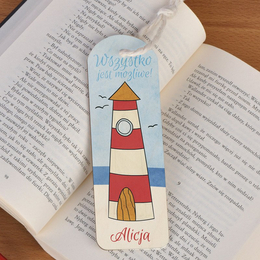Zakładka do książki ze sznureczkiem - latarnia morska