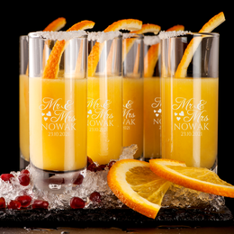 Zestaw 6 szklanek do drinka -soku / napoju/ wody- Mr&Mrs