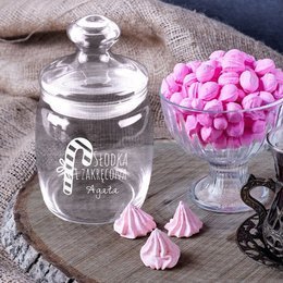 Słoik na słodycze z grawerunkiem -Słodka i zakręcona.