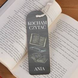 Zakładka do książki ze sznureczkiem- Kocham czytać