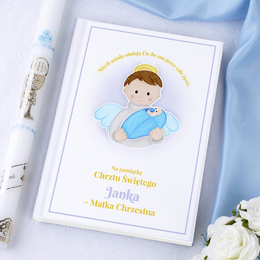 Biblia- Pamiątka Chrztu- Anioł- dla chłopca