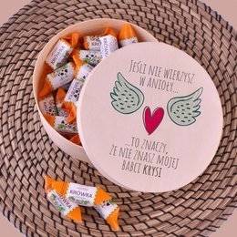 Drewniane pudełko z krówkami dla babci anioła