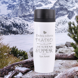 Kubek termiczny biały dla mamy