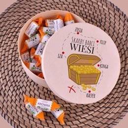 Drewniane pudełko z krówkami - Skarby Babci