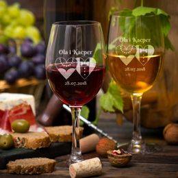 Kieliszki do wina  - serca