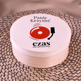 Pudełko drewniane z krówkami dla nauczyciela - czas na przerwę