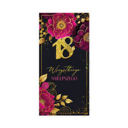 Kartka z okazji 18 urodzin - Kwiaty