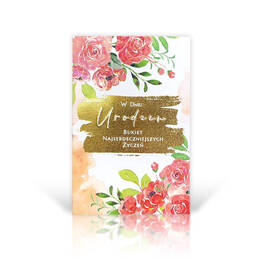 Kartka z okazji urodzin z kopertą - Bukiet życzeń