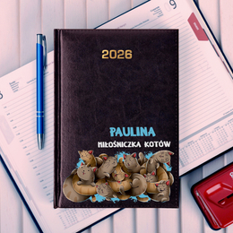 Kalendarz z nadrukiem - dla Miłośników kotów z dowolnym podanym przez klienta imieniem..