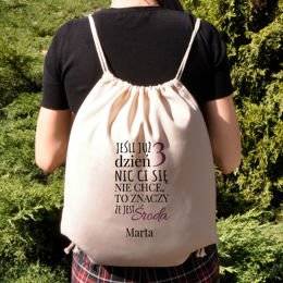 Worek na plecy - już 3 dzień nic Ci się nie chce