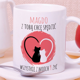 Kubek z nadrukiem- Zakochane koty