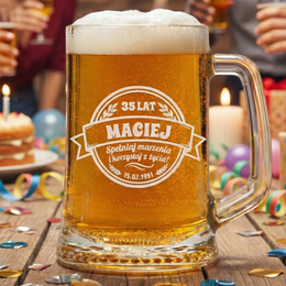 Kufel z grawerem- "Spełniaj marzenia..." + imię, wiek i data