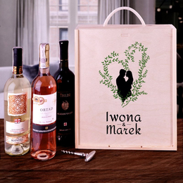 Pudełko na trzy wina dla pary