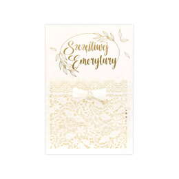 Kartka z okazji odejścia  na emeryturę z kopertą