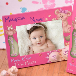 Ramka na zdjęcie- metryczka z Misiem