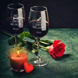 Kieliszki do wina -  mąż ma rację, żona wie lepiej