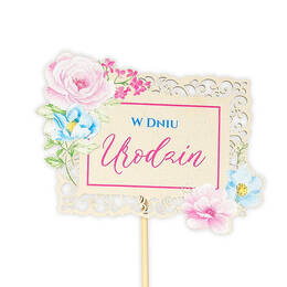 Pik z okazji urodzin, zestaw 5 sztuk-Różowe Kwiaty