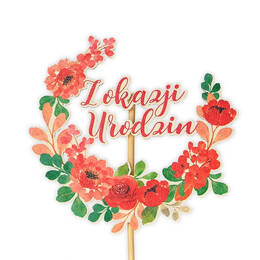 Pik z okazji urodzin, zestaw 5 sztuk-Czerwone Kwiaty