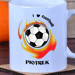 Kubek dla piłkarza 'I love football'
