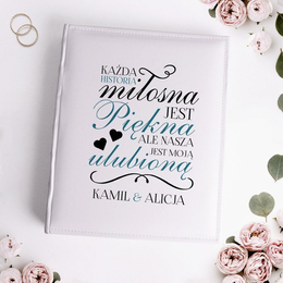 Duży album na zdjęcia z nadrukiem - historia miłosna