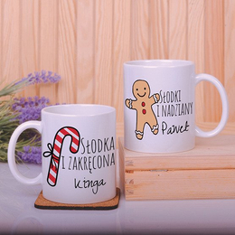 Dwa kubki- Słodka i Nadziany, dla Pary