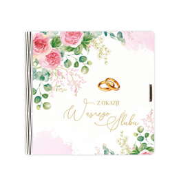 Pamiątka w eleganckim drewnianym pudełku z kopertą z okazji Ślubu - OBRĄCZKI