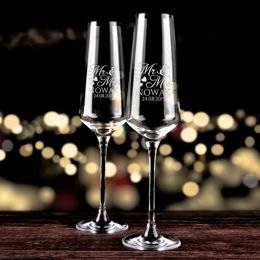 Kieliszki do szampana z okazji ślubu - Mr & Mrs