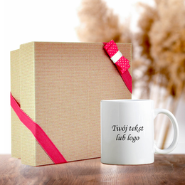 Kubek w opakowaniu prezentowym- z Twoim tekstrm lub logo Twojej firmy.