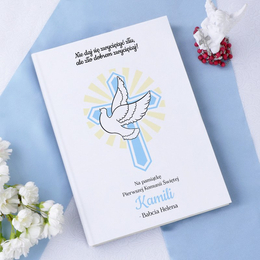 Biblia- Pamiątka I Komunii Świętej- gołąbek