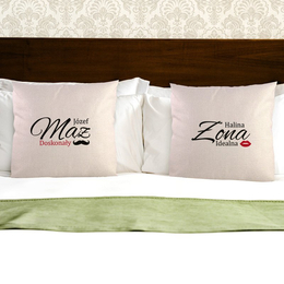 Dwie poduszki dla pary - Żona idealna i Mąż doskonały
