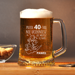 Kufel z grawerem- przed.... nie uciekniesz, ale...