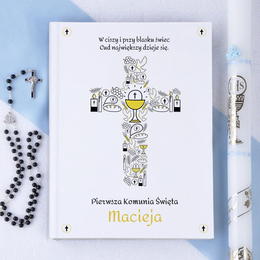 Biblia- Pamiątka I Komunii Świętej- krzyż