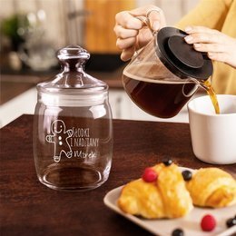 Słoik na słodycze z grawerunkiem -Słodki i nadziany.