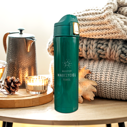 Kubek termiczny 420ml zielony z DOWOLNYM ZAWODEM + IMIĘ