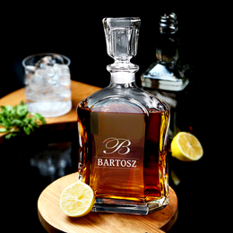 Karafka do whisky - Monogram + imię