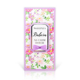 Kartka dla ukochanej Babci z kopertą- Różowe kwiatki