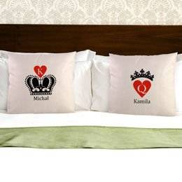 Dwie poduszki dla pary - Król i Królowa