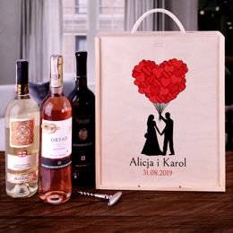 Pudełko na trzy wina dla pary