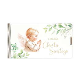 Pudełko drewniane na banknoty z okazji Chrztu Świętego Aniołek