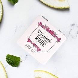 Lusterko białe z nadrukiem -'Uśmiech to najlepszy makijaż'