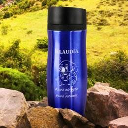 Kubek termiczny niebieski - kawa rozumie